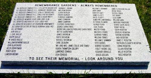 River John: Legion Remembrance Gardens, west stone