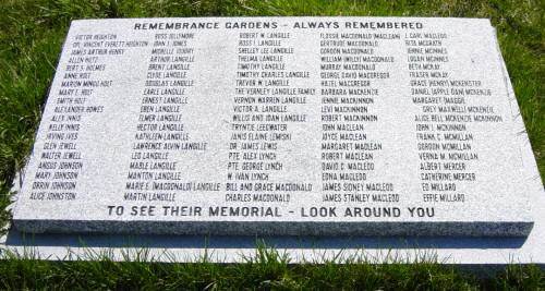 River John: Legion Remembrance Gardens, east stone