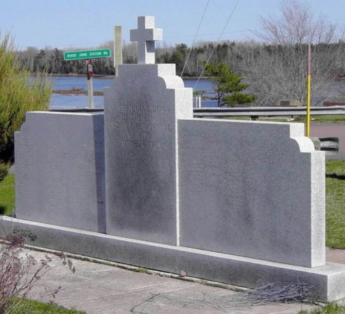 River John: war memorial monument, north face