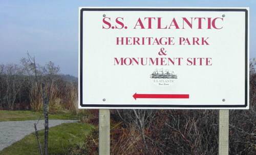 S.S. Atlantic memorial, Sandy Cove: entrance