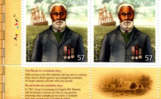 William Hall commemorative stamp 2010 - lower left corner of pane -9