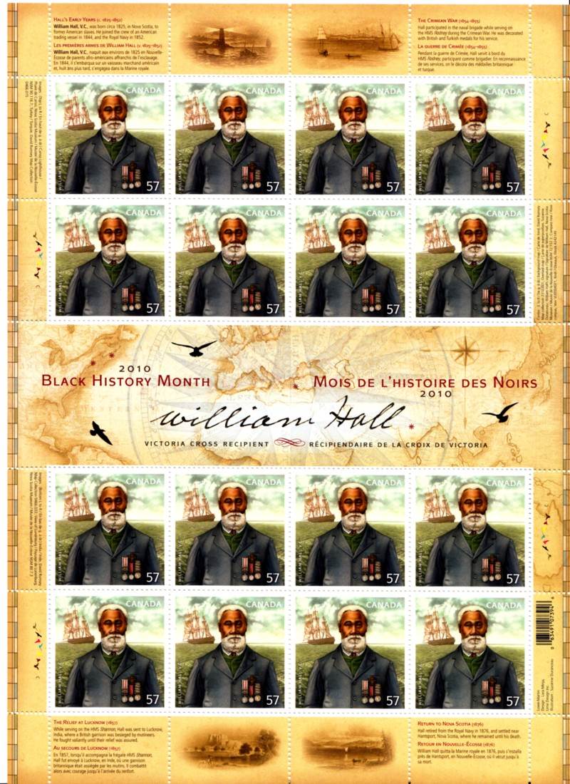 William Hall commemorative stamp pane 2010