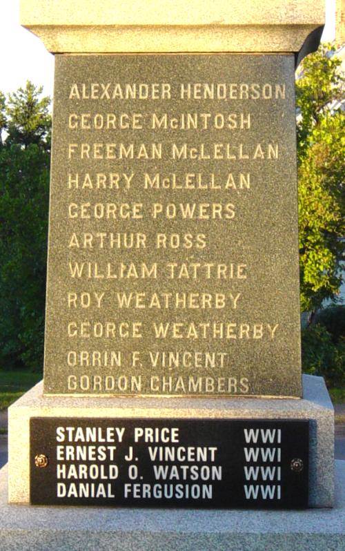 Tatamagouche: war memorial monument