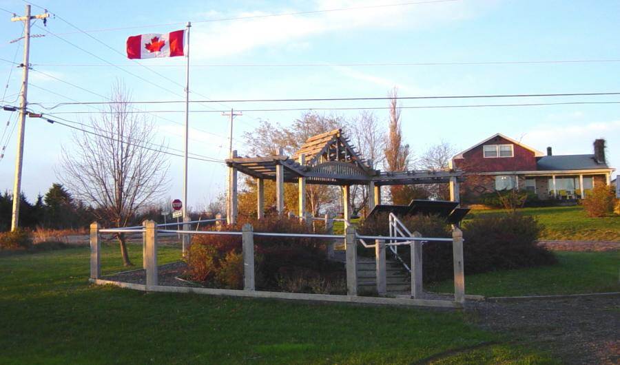 Nova Scotia, Avonport: Veterans Memorial, shortly after sunrise