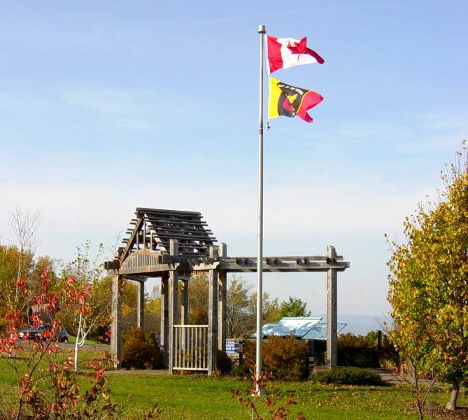 Nova Scotia, Avonport: Veterans Memorial View Park military memorial, unveiling ceremony