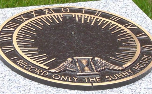 Nova Scotia, Kentville: Veterans Memorial Bench and Sundial -10