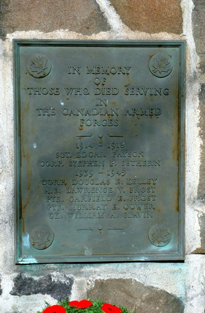Nova Scotia: Westport cenotaph, south face