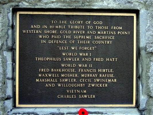 War memorial, Western Shore: plaque -3