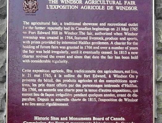 Plaque commemorating the founding of the Windsor Agricultural Fair in 1765 -2